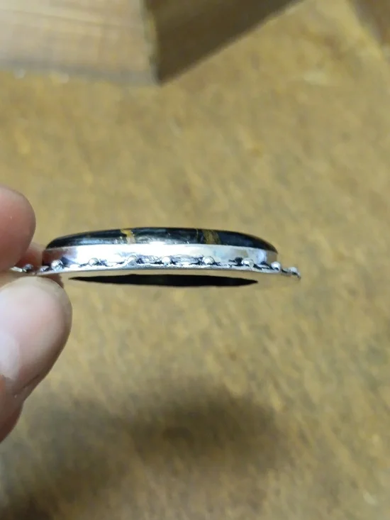 Teardrop Stone Pendant in Silver Frame - Picture 4 of 5